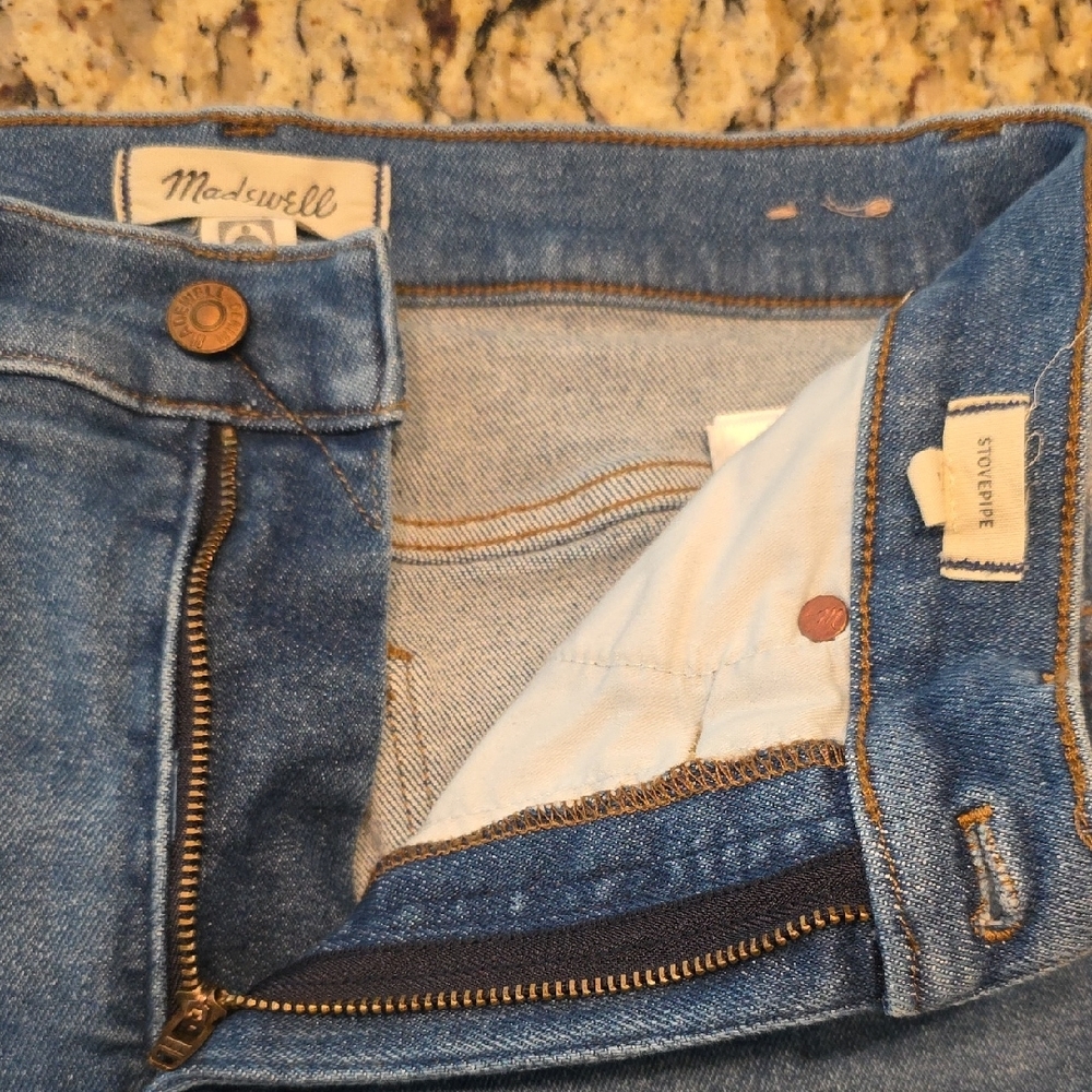Madewell Stovepipe High-Rise Slim Straight Jeans Leaside Blue 27 Vintage Classic - Picture 9 of 15